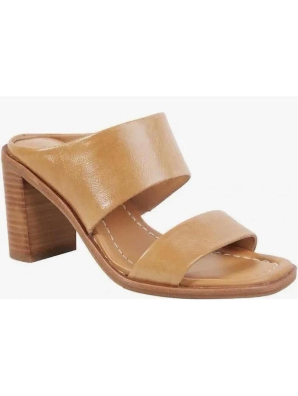 Sofft Women Sheila Caramel Tan Leather Heeled Slip On Open Toe Size 11